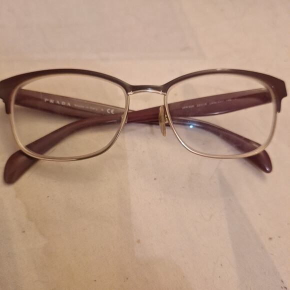 PRADA Journal PR65RV Brown Havana Gold Eyeglasses Unisex Frame Only 55 mm 65R - Picture 1 of 7